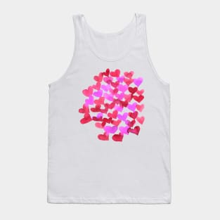 Watercolor melting hearts - pink and red Tank Top